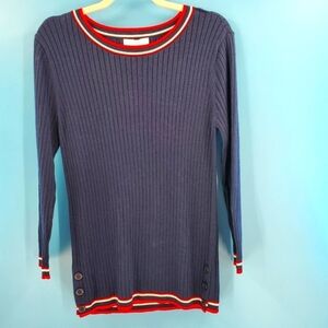1901 navy ribbed knit sweater XL
